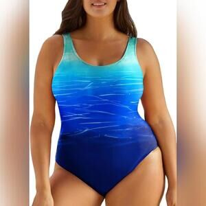 NWOT Eytino One Piece Back Crisscross Sports Swimsuit, 2X
